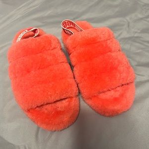 Pink Fluffy Ugg Slipper Slides - Women’s Size 7